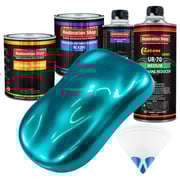 Teal Green Metallic - Urethane Basecoat with Clearcoat Auto Paint - Complete Medium Quart Paint Kit - Professional Gloss Automotive Car Truck Coating