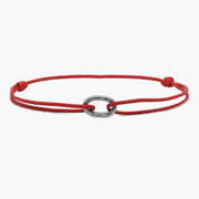 Nylon Thread With Silver Hoop "Indah" Bracelet (Red)