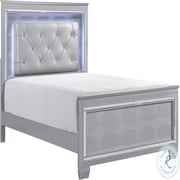 Allura Silver Full Upholstered Panel Bed