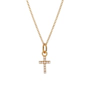 14k Gold Pavé Diamond Cross Necklace
