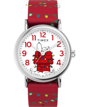 Timex x Peanuts Weekender Holiday 38mm Fabric Strap Watch