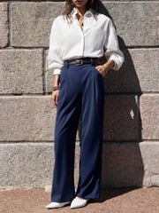 Flared suiting trousers with waist pleats
