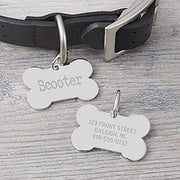 Dog Bone Engraved Metal Pet ID Tag