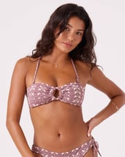 Batik Bloom Ring Bandeau Bikini Top