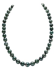 8-10mm Dark Tahitian South Sea Circle-Baroque Pearl Necklace