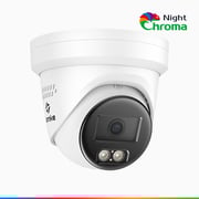 NightChroma<sup>TM</sup> NCBR800 - 4K Outdoor PoE Security Camera, Red Blue Flashing Lights & Siren, 3840*2160@25 fps, Acme Color & IR Night Vision, Human & Vehicle Detection, Two-Way Audio, IP67 Weatherproof