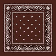 Dark Brown Paisley Bandana Imported 100% Cotton 22X22 Inches 12 Pieces