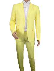 Men Premium 100% Linen Cocktail Suit by INSERCH Breathable and cool SU880 Yellow