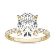 Oval Martini Accented Engagement Ring