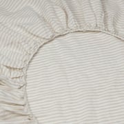 Oatmeal Stripe Linen Blend Fitted Sheet
