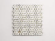 clé calacatta gold | penny round mosaic sheet ~ ¾"x¾"x⅜"