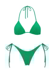 VINCA - HUBE Green Terry Towelling Triangle Bikini Set
