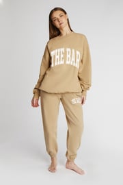 VARSITY SWEATPANTS BEIGE/WHITE