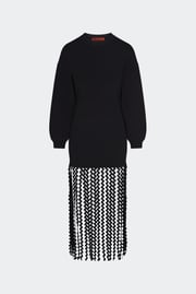 Wallis Knit Fringe Dress in Black