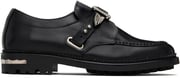 SSENSE Exclusive Black Hard Leather Monkstraps