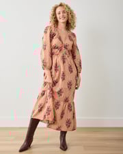 Wildflower Stripes - Ella Dress - Ivory Wine