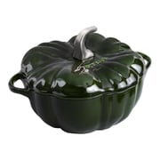 Staub Cast Iron 3.5 qt, Pumpkin, Dutch Oven With Stainless Steel Knob, Basil