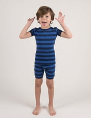 Short Sleeve Striped Cotton Pajamas