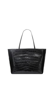 Croco Tote Bag in Black Crocodile Leather