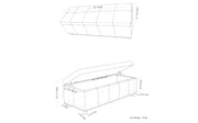 Kingsley Large Storage Ottoman in Radicchio Red