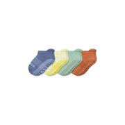 Toddler Solids Gripper Ankle Sock 4-Pack