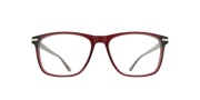 Glasses Direct ™ -Leyton Rectangle Burgundy & Gold Full Rim Eyeglasses | Glasses Direct