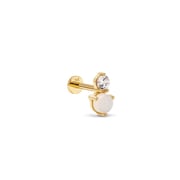 Moonstone Gemstone Duo Flatback Stud