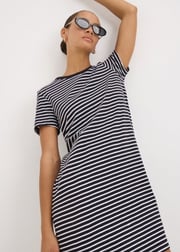 Black Stripe Mini T-Shirt Dress