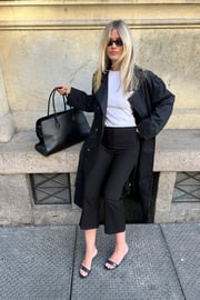 Cropped Flared Mid Waist Pants