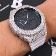 7.75 Carat VVS Moissanite Iced Out G Shock GA2100 Hip Hop Custom Watch