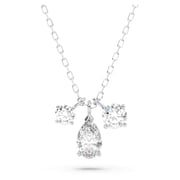Mesmera pendant, Mixed cuts, Cluster, White, Rhodium plated