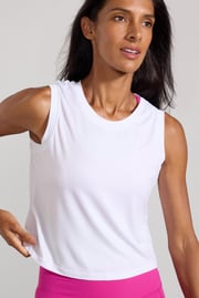 Pace Crop Tank Top - White