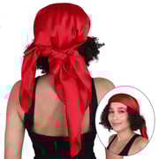 Silk Square Head Scarf - Red