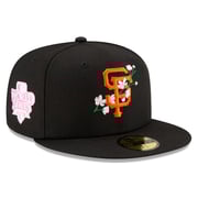 Men's San Francisco Giants New Era Black 2010 World Series Bloom Side Patch 59FIFTY Fitted Hat