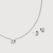 Asscher Diamond Chain & Studs