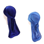 Royal Blue Kids Silky & Velvet Durag Set