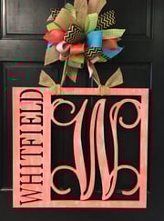 24" Vertical Name Monogram Door Hanger