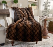 Hotel du Cobb Quilted Faux Fur Throw by Dennis Basso