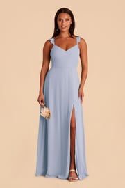 Doris Chiffon Dress - Dusty Blue