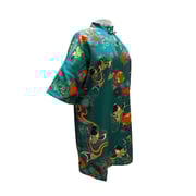 Mid-Sleeve A Line Qipao - Green with Koi