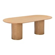 Brandy Natural Ash Wood 95" Oval Dining Table