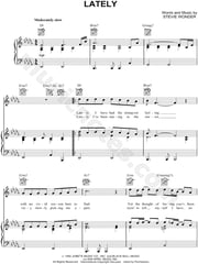 Stevie Wonder "Lately" Sheet Music in Db Major (transposable) - Download & Print