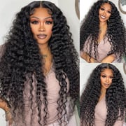 [Ship from US] - Lolly 28 30 inch 13x4 Ready to Wear Glueless HD Lace Front Wigs Water Wave Pre Plucked Pre Bleached Pre Cut Lace Frontal Human Hair Wigs Flash Sale