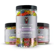Platinum CBD Gummies 3000 mg/1500mg | Bears, Peach Watermelon & Banana Flavors | Golden Goat CBD
