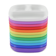 7" Divided Plate Rainbow Collection USA Made from Recycled Materials