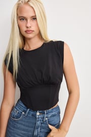 SLEEVELESS CORSET TOP | BLACK001