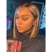 M Hairline Blonde Highlighted Bob 13x6 Lace Frontal Wig Ready To Go