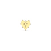 14k Single 7 Prong Diamond Pavé Diamond Initials Heart Charm