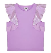 Mia New York Purple Flutter Sleeve Top