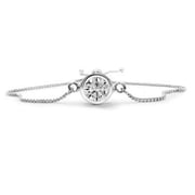 1 Carat Lab Grown Diamond Bolo Bracelet In Sterling Silver, Adjustable 6-9 Inches